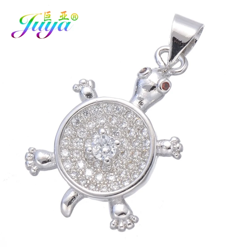 Juya DIY модные ювелирные принадлежности для подвесок золото/серебро/розовое золото крыло Эйфелева башня Ноги Бабочка черепаха украшения в виде слонов - Окраска металла: White Gold