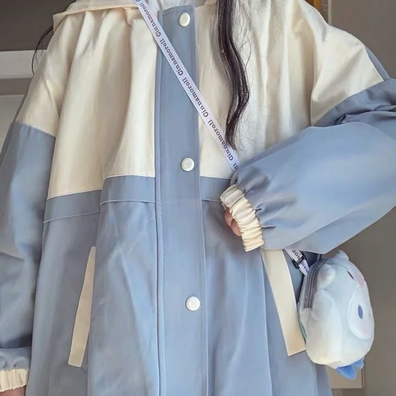Jackets Women 3XL Overisze Patchwork College Lovely Trendy Simple Girls Outwear Cozy Spring Japanese Style Loose Preppy Clothing