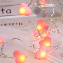 Led Cotton Love Heart Wedding String Fairy Light Pink Girl String Light Indoor Wedding Party Garden Garland Valentines Day Decor