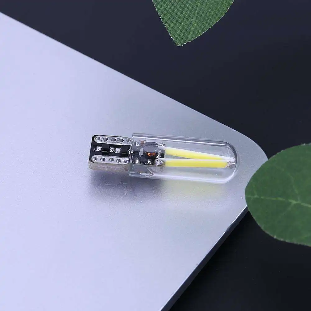 10 шт. Led W5W T10 cob стеклянный автомобильный светильник, светодиодная лампа для чтения, автомобильная парковочная лампа, автомобильная лампа для чтения, купольная лампа постоянного тока 12 В