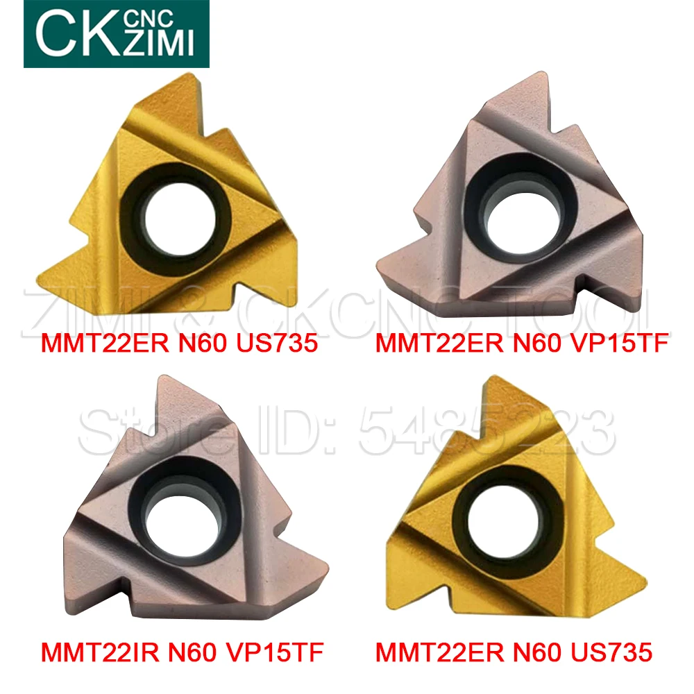 

10P MMT22IR MMT22ER N60 VP15TF/ US735 Thread cutting carbide insert MMT 22ER/IR CNC tools threaded blade turning blade for steel