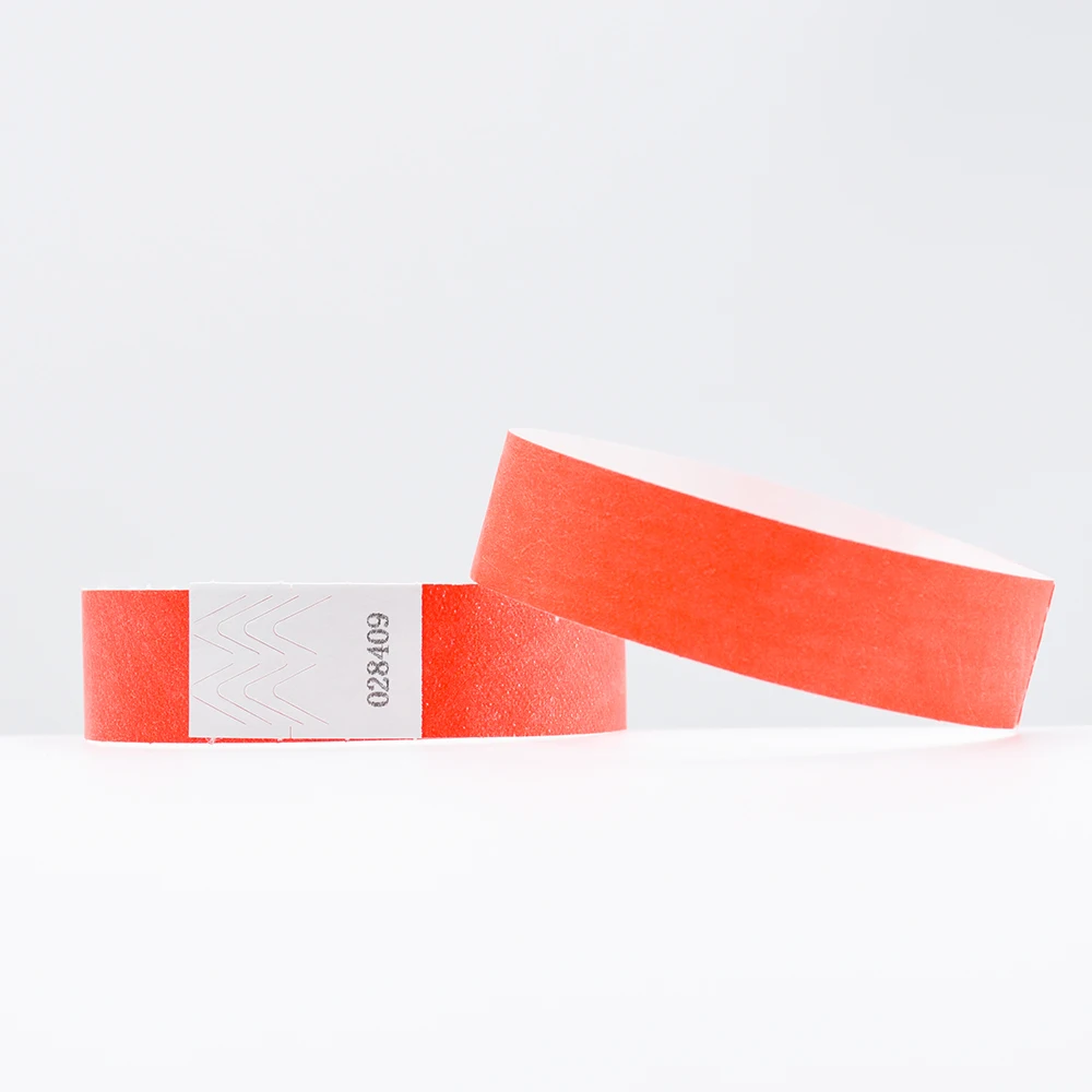 100 шт Тайвек бумажные браслеты из синтетической бумаги браслет для встречи на концерте липкий браслет с принтом логотипа для мероприятий и вечерние - Окраска металла: Red