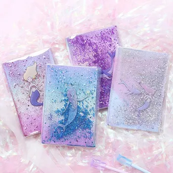 

Cute Qiuck Sand Hand Book Journal Travel Book Diary Notebook Kawaii Mermaid Notebook School office Supplies