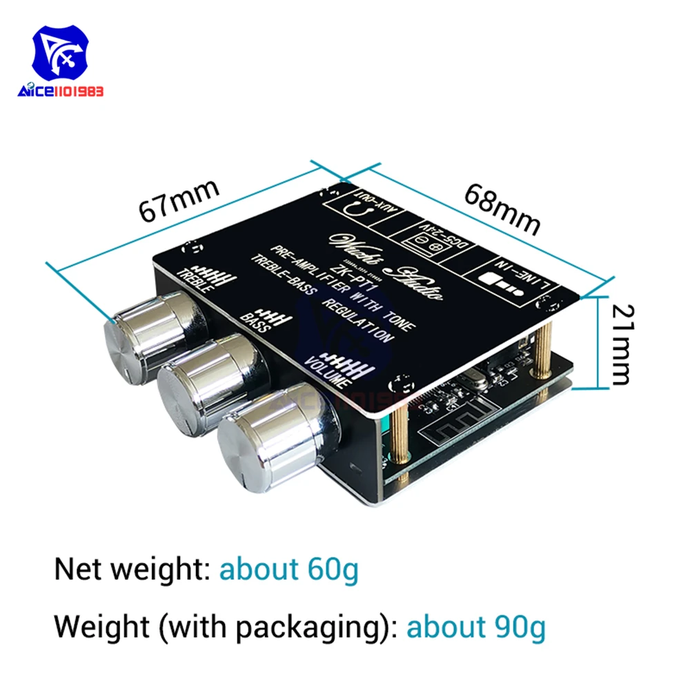 Audio Bluetooth 5.0 Amplifier Board For Speakers Sound Preamplifier Sound Equipment Home Music Amplifier Stereo Decoding Board - 3