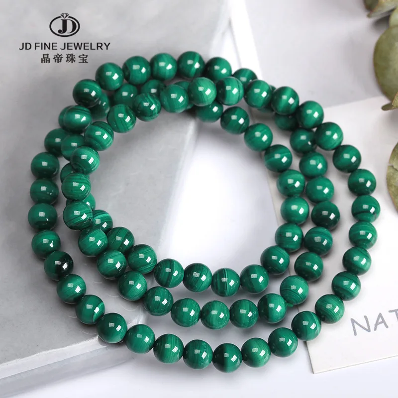 

Natural Malachite Bracelets Fashion Simple Three-loop Bracelets Non-Dyeing Green Malachite Bracelets