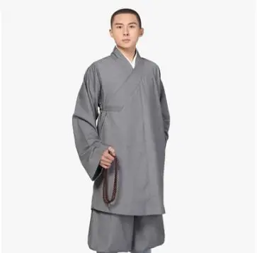 Gray Jacket Pants 2 Весна Осень уникальное шоу шаолин одеяния буддийских монахов куртка брюки костюмы китайский кунг фу Униформа буддийские храмы одежда - Цвет: Gray Jacket Pants 2