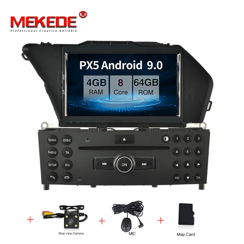 PX5 dvd camera 2+ 16G Android 9,0 автомобильный dvd-плеер для BENZ GLK/GLK X204/GLK 300/GLK 350 gps автомобильное мультимедийное устройство приемник Поддержка DVR DAB wifi - Цвет: PX5 dvd camera