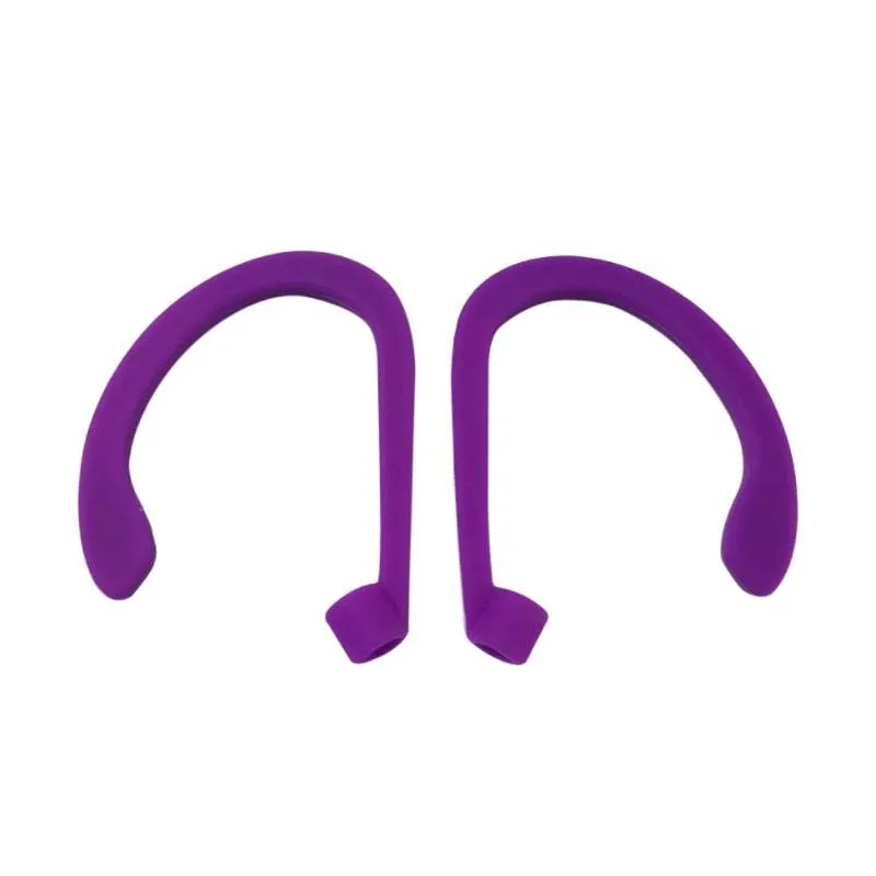 Purple Bluetooth наушники силиконовые заушники для airpods 1/2 earpods зажим петли гарнитура ушной крючок Замена наушников Аксессуары - Цвет: Purple