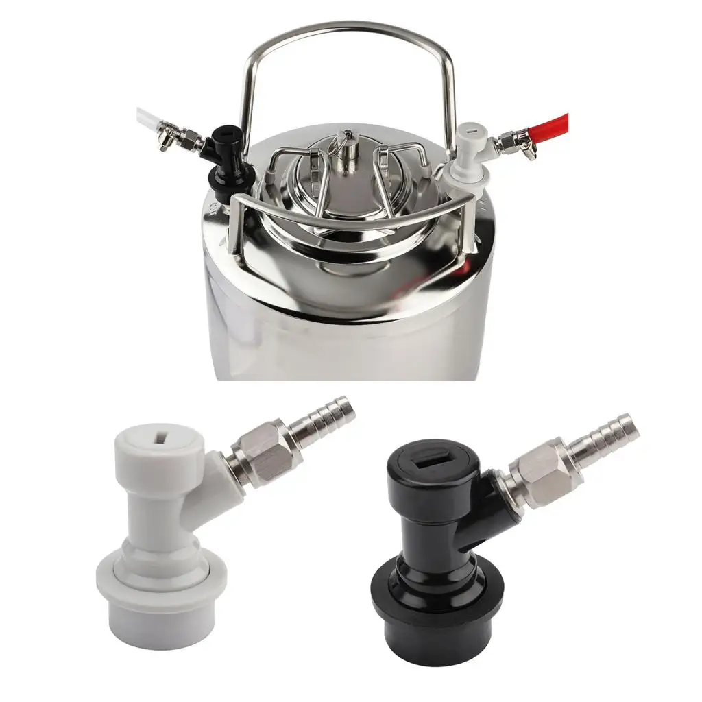 New Beer Keg Ball Lock Disconnect Dispenser Liquid Gas Connector Barbed/Threaded Mouth 1/4'' Beer Brewing