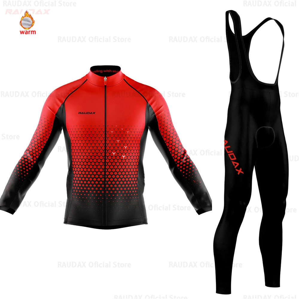 Велоспорт Джерси Pro Team RAUDAX зимняя флисовая одежда для велоспорта MTB Велоспорт нагрудник брюки набор Ropa Ciclismo триатлон Велоспорт Комплект