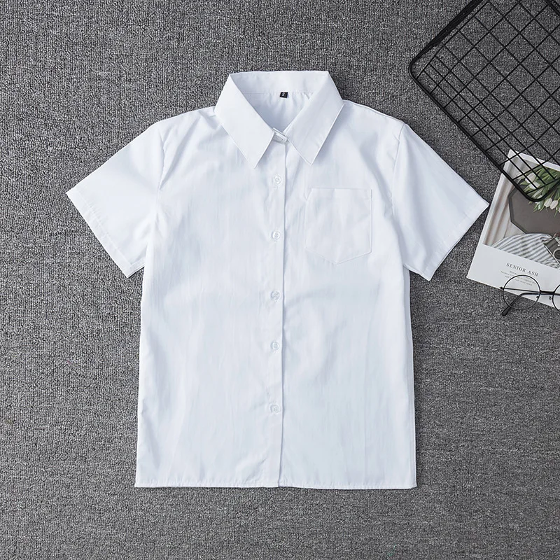 Новинка года; популярная школьная форма; белая хлопковая рубашка для японских ортодоксальных студенток; милая рубашка с острым воротником; Jk; рубашка с короткими рукавами; Топ; 5XL