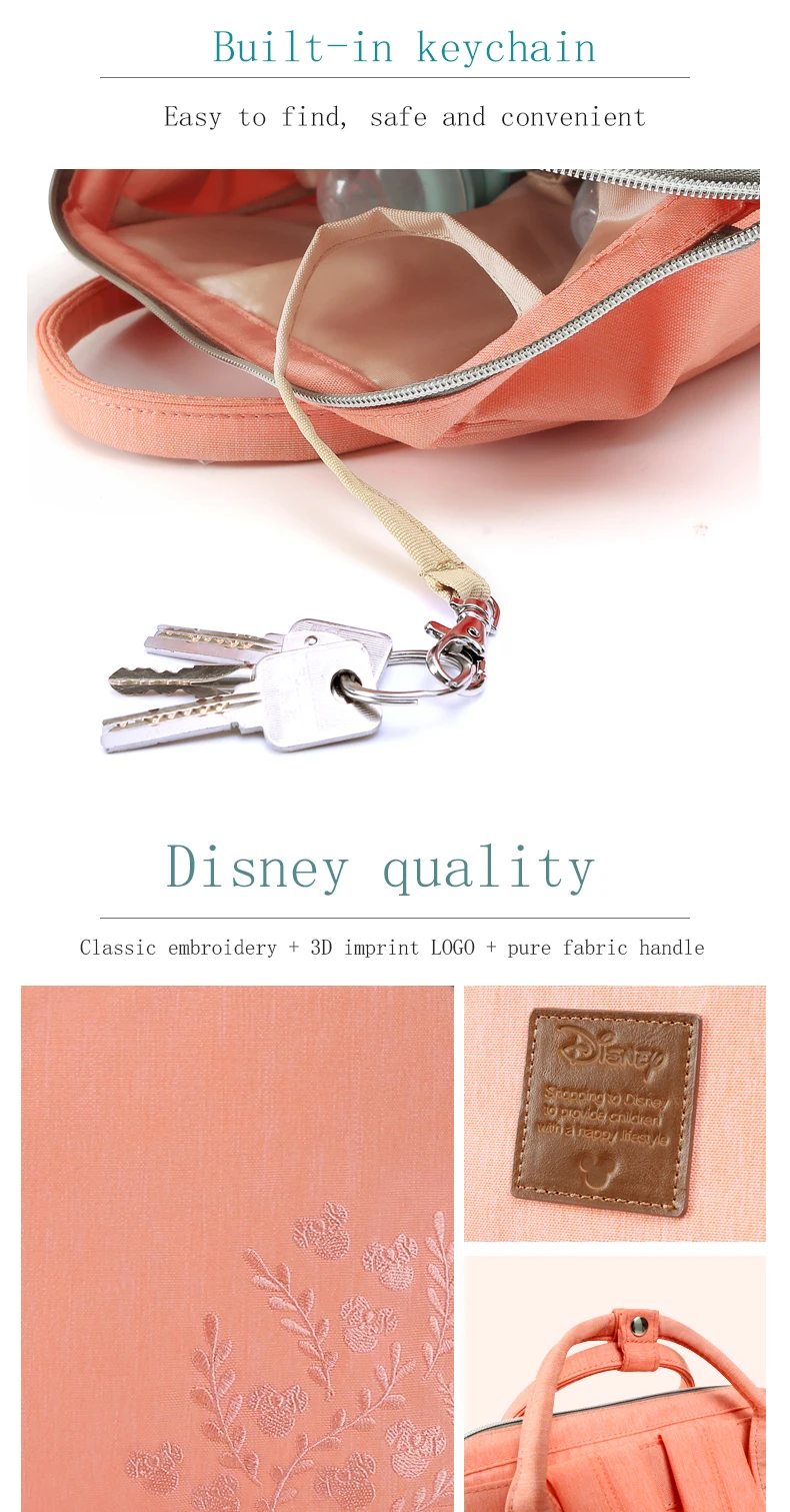Disney Baby Usb Пеленки сумки мода Мумия Материнство подгузник мешок ребенка путешествия Мумия Сумка Многофункциональная коляска мешок большой емкости