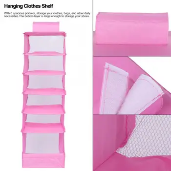 

Shoes Bag Travel Portable Wardrobe 6 Tiers Door Hanging Clothes Shelf Organiser Bag Storage Pockets Bag Wardrobe Decor Shoe