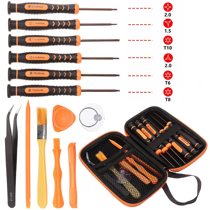 

Precision Screwdriver Set Opening Repair Tool Kit S2 Steel Torx T6 T8 T10 Screwdrivers Pry Bar For Game Controller