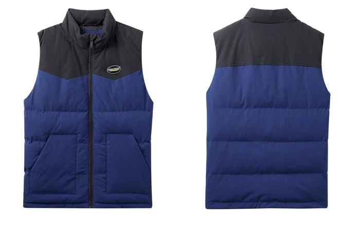 Giordano Men Coats Embroidery Stand Collar Contrast Quilted Vest Wrinkle Resistance Zip Front Roupas Masculina 01079741