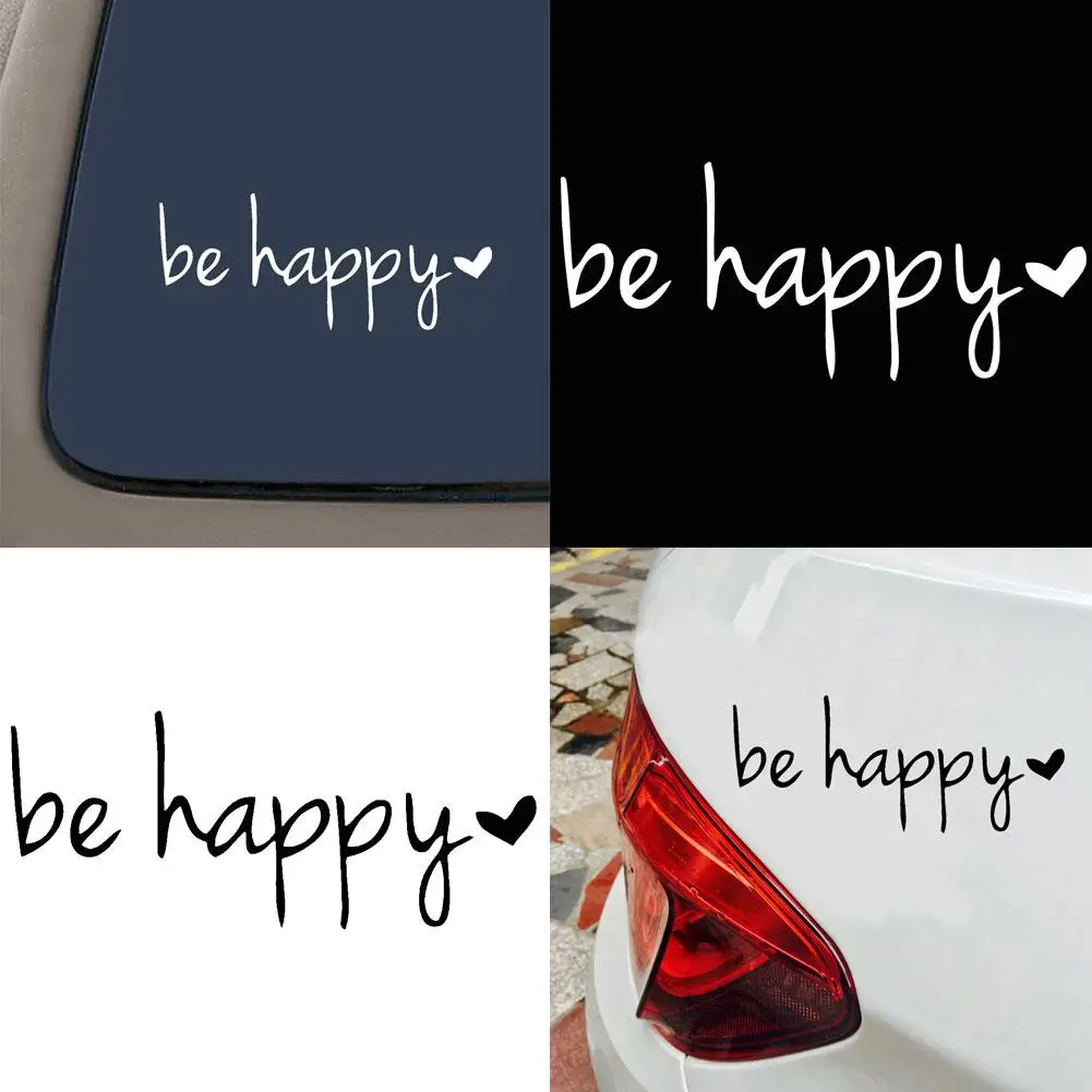 

80% HOT SALES Be Happy Letters Reflective Car Vehicle Body Window Decals Sticker Decoration