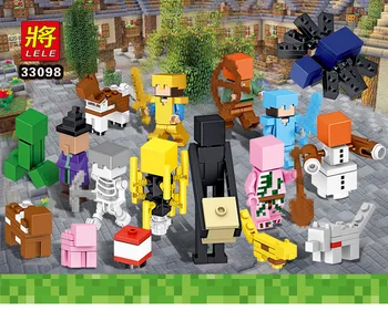 

a Cave Citys minecraftinglys Building Blocks Compatible with newinglys Aminal Alex Action Figures Brick Toys Children gift