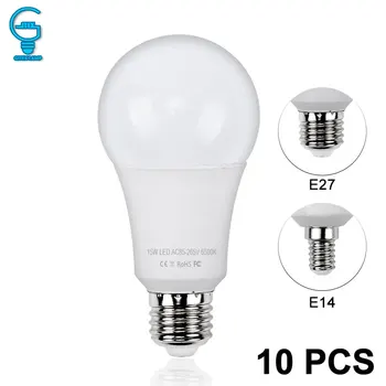 

10pcs LED Bulb E27 E14 220V 240V Real Power LED lamp Light 3W 5W 7W 9W 12W 15W Light Bulb SMD2835 Lampada LED Bombillas