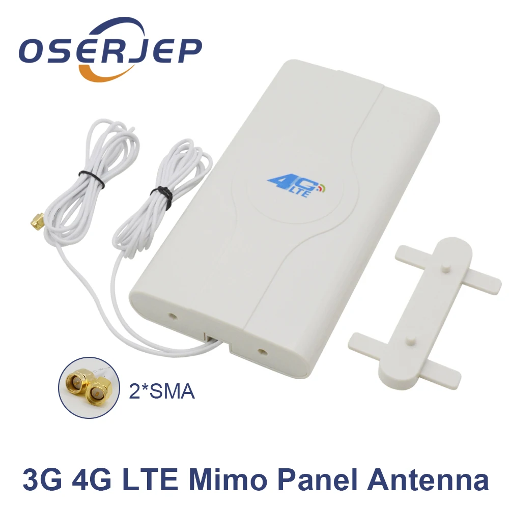 700 ~ 2600mhz 88dbi 3g 4g Lte antena móvil 2X CRC9/TS9/conector macho SMA Antena de Panel Mimo + 2 metros de Cable para el Router