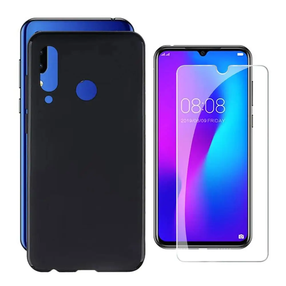 Для Doogee N20 Мягкий Чехол Для Doogee N20 роскошный мягкий ТПУ чехол для телефона с закаленным стеклом Для Doogee N20 - Цвет: Black Case Glass