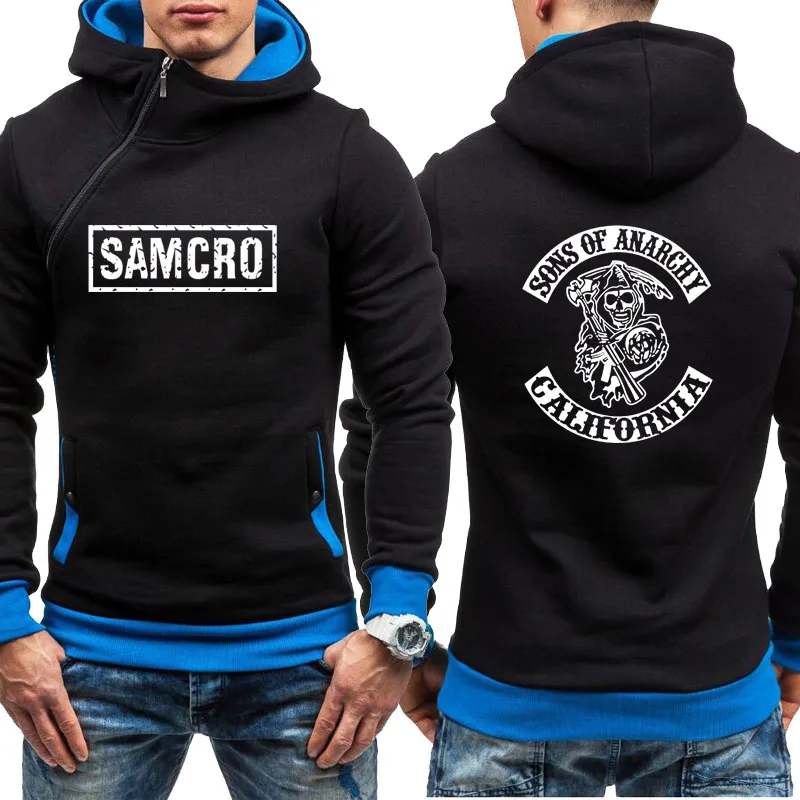 Мужская куртка SOA Sons of anarchi Детская толстовка SAMCRO уличная мужские толстовки на молнии флисовая Спортивная одежда Мужская толстовка
