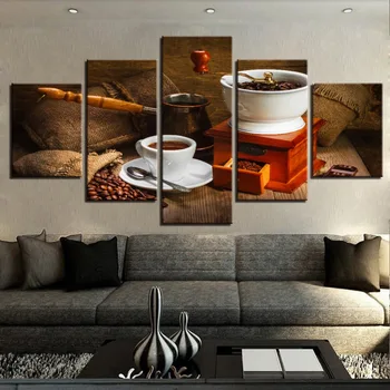 

Canvas Wall Art Pictures For Living Room Framework 5 Pieces Coffee Artistic Painting Modular HD Prints Kitchen Poster Home Decor