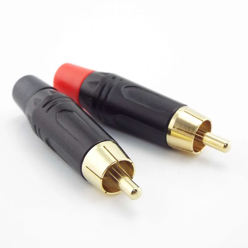 1/2Pcs Rca Connettore Di Alimentazione Spina Maschio Adattatore Per Placcatura In Oro Altoparlante A Spirale Per Cavo Audio Da 6Mm Colore Rosso Nero A