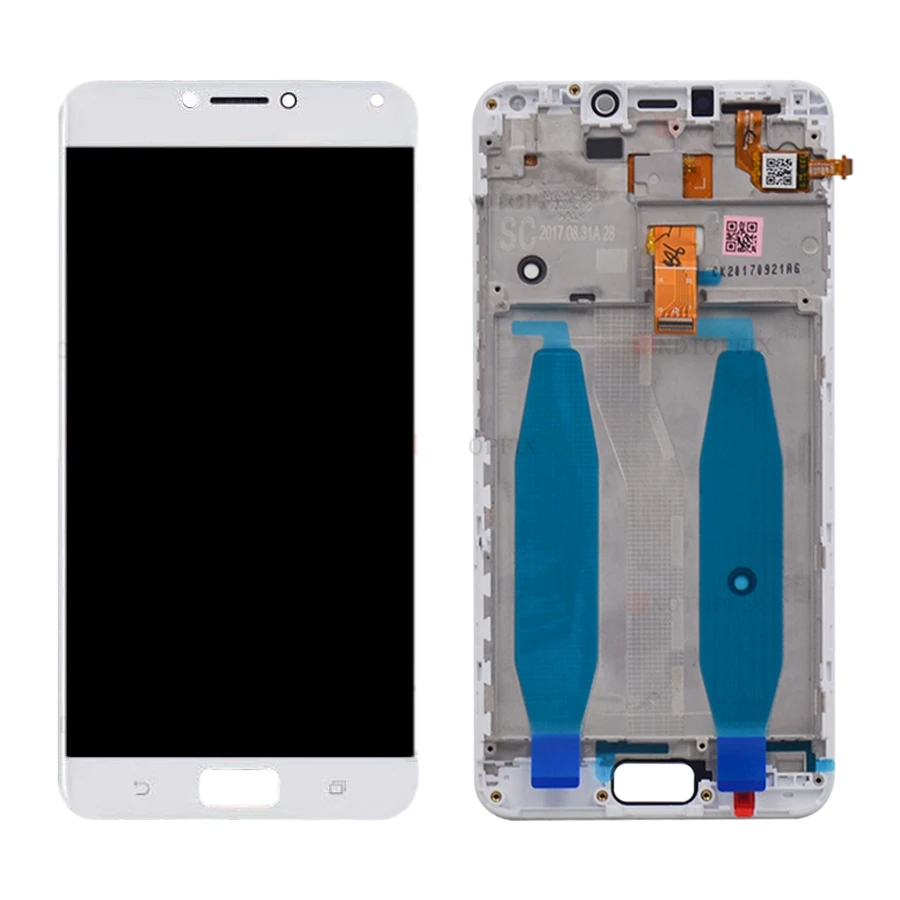 White ЖК-экран и дигитайзер полная сборка с рамкой для Asus Zenfone 4 Max ZC554KL X00ID - Цвет: White