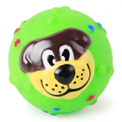 Интерактивный для щенков, тренировочные принадлежности, ТПР, скрипучий мяч, игрушка с мордочкой собаки из мультфильма для щенков