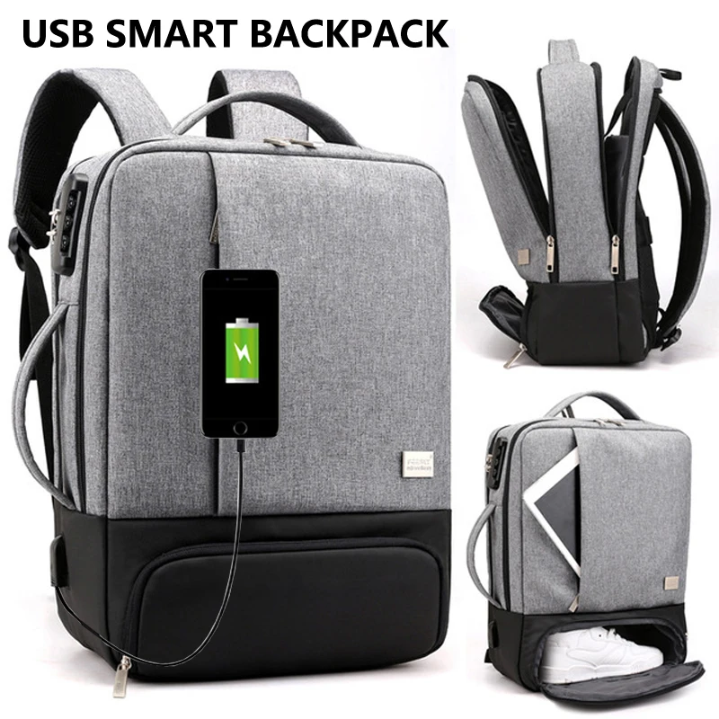 

Men's Smart Anti theft Laptop Backpack Usb Charging Port Business Unisex Travel Backpack College School Bag
