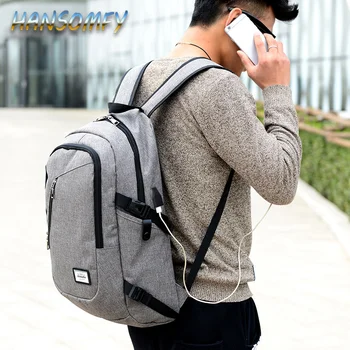 

HANSOM FY fashion men's laptop backpack usb charging computer backpack casual style bag male business travel bag backpack LD-45