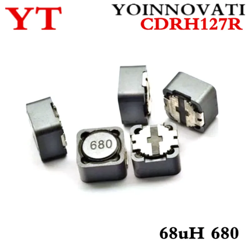 100 шт. CD127 CDRH127R 12x12x7 мм 68uH 680 экранированная Катушка Индуктивности SMD адаптера