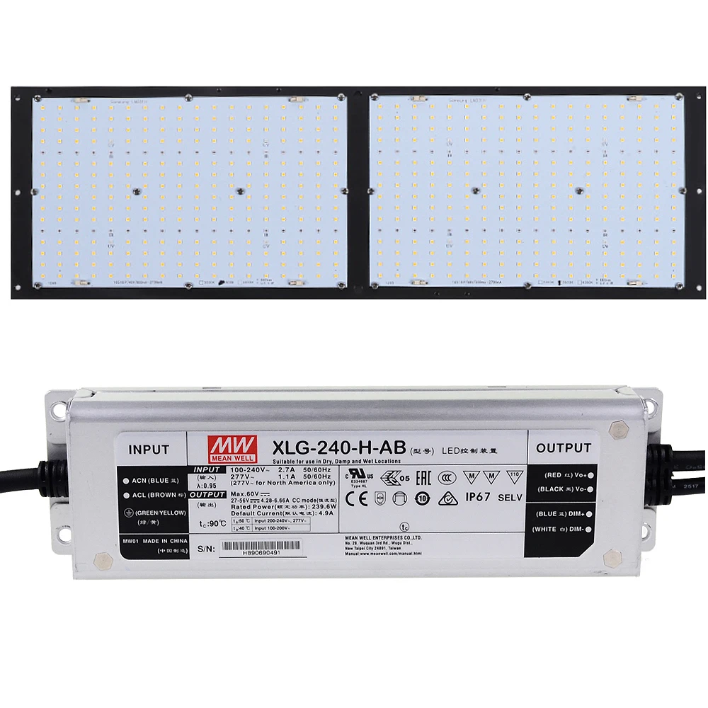 Mean well XLG-240-H-AB 240w 4900ma 27-56v定電力ledドライバー2個用