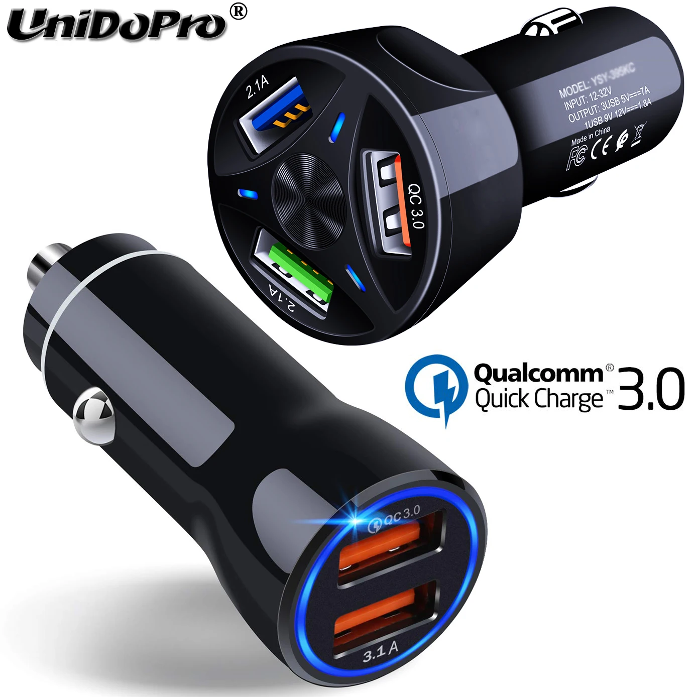 Quick Charge 3.0 Car Charger for iPhone Galaxy Huawei Xiaomi Car Charger Qualcomm QC 4.0 Fast Charging Adapter USB Car Charger