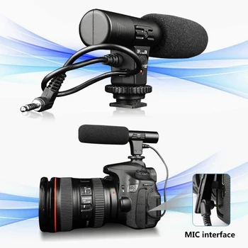 

MIC-01 Recording Microphone Windproof Cover Digital SLR Camera Black Studio Accessories Professional Interview Sound DV Stereo