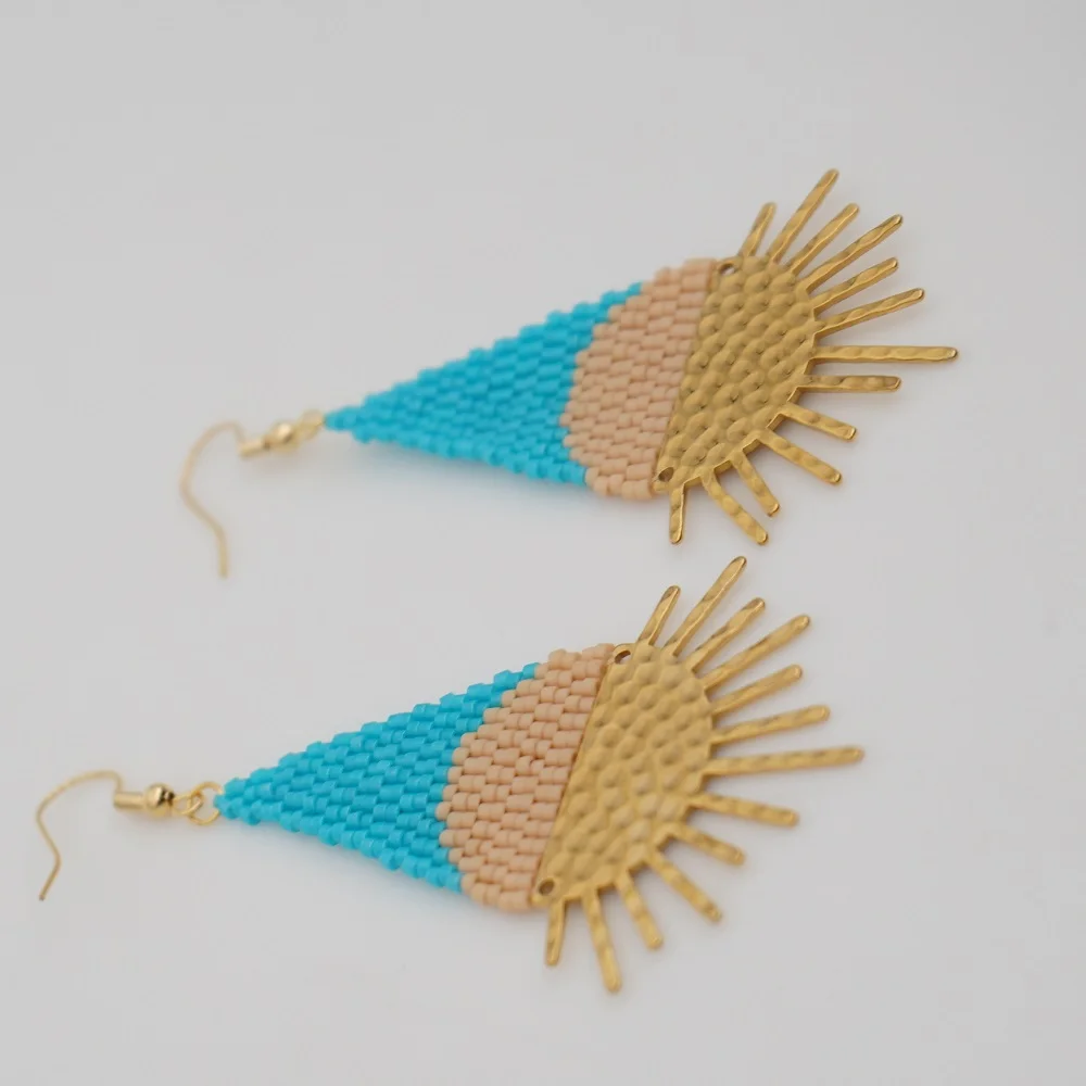 Go2boho, богемные серьги MIYUKI, женские солнцезащитные серьги, женские серьги, подарок на лето, пляж, ручная работа, лето, сделай сам, ювелирное изделие