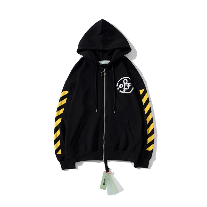 OFF-WHITE OW Limited граффити желтая стрела толстовка кардиган