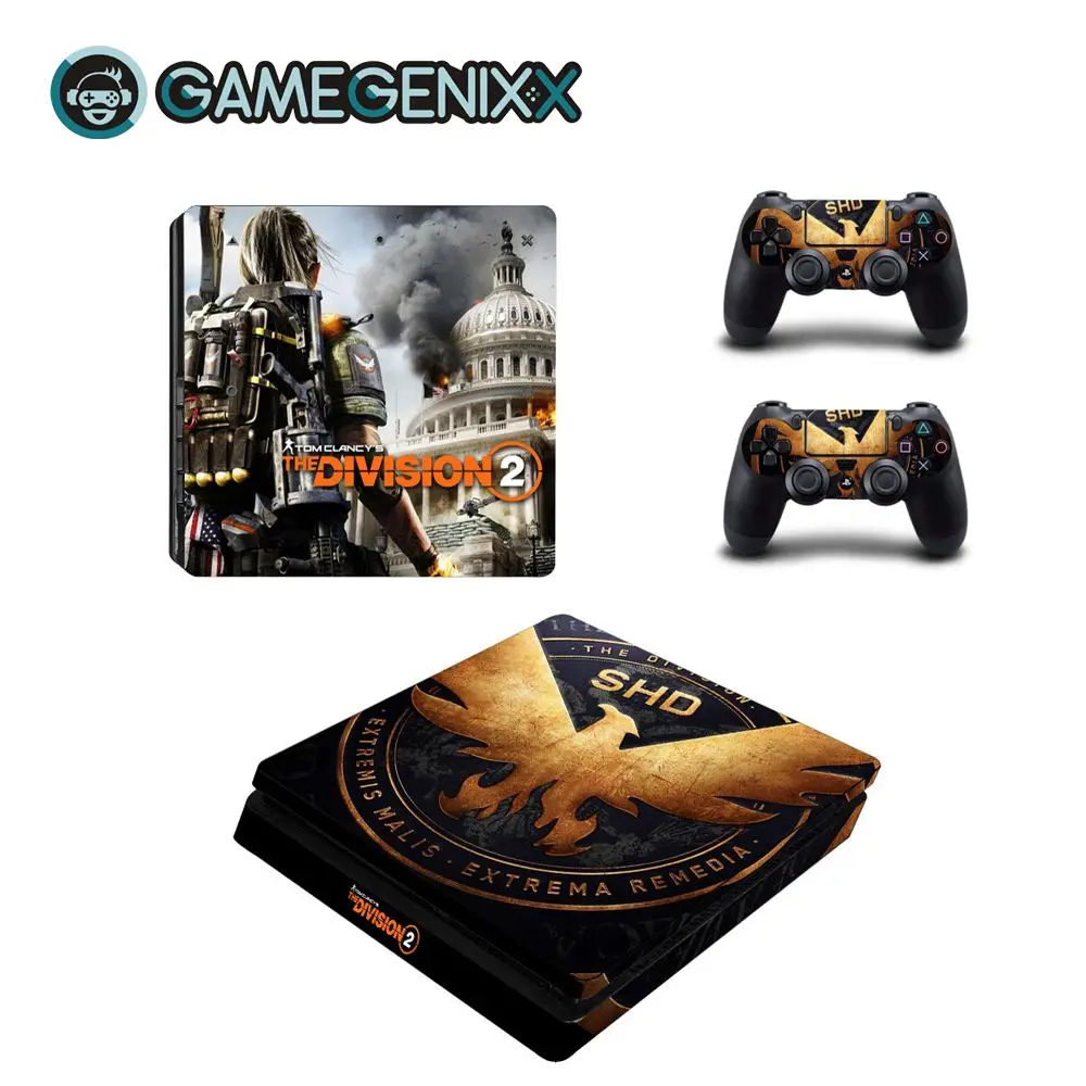 Защитная Наклейка на кожу GAMEGENIXX для PS4 Slim Console и 2 контроллера-Division 2