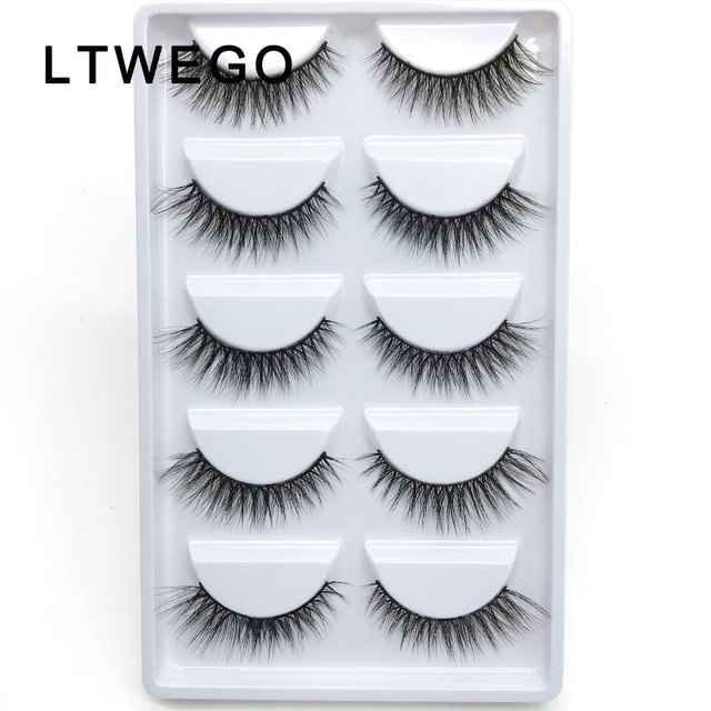 NEW 5Pairs 3D Faux Mink Eyelashes Natural Thick Long False Eyelash Dramatic Fake Lashes Makeup Extension Eyelashes Cilio