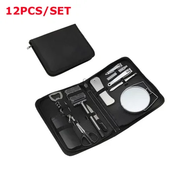 

12pcs / Set Manicure Nail Clippers Pedicure Set Portable Travel Hygiene Kit Nail Cutter Tool Set Stainless Steel for Men Finger