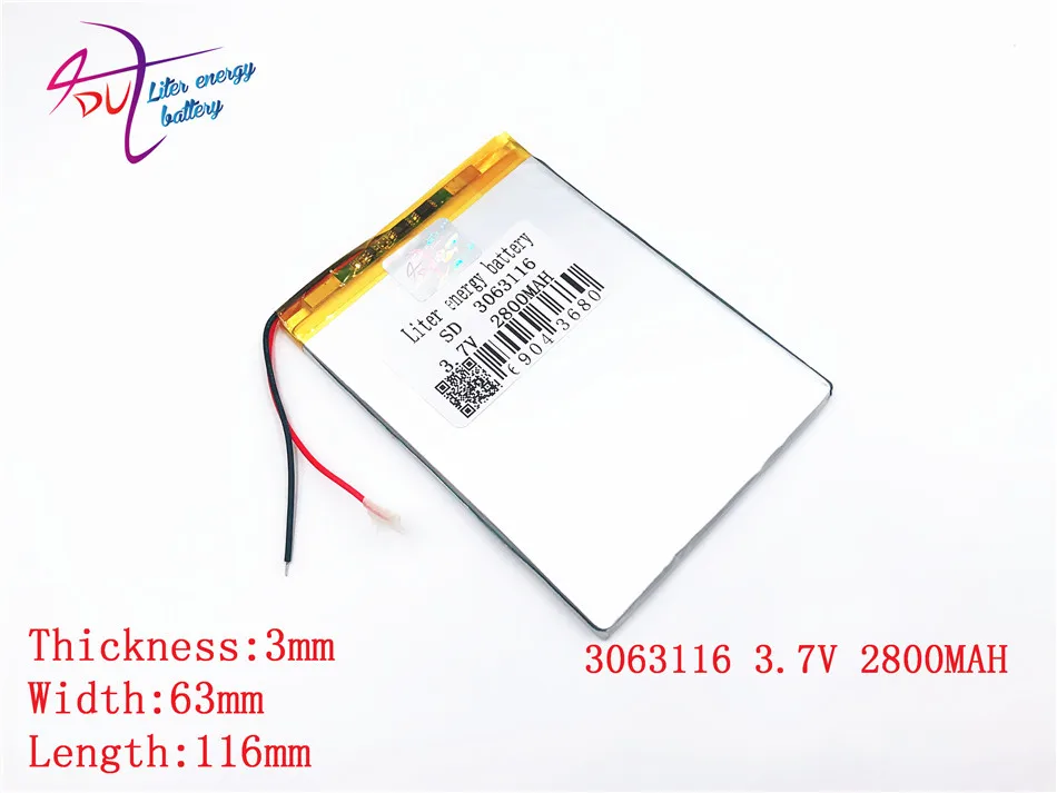 Лучший бренд батареи 3063116 3,7 V 2800MAH литий-полимерные батареи Синий Дьявол w17pro7 3060115 3065115 планшет