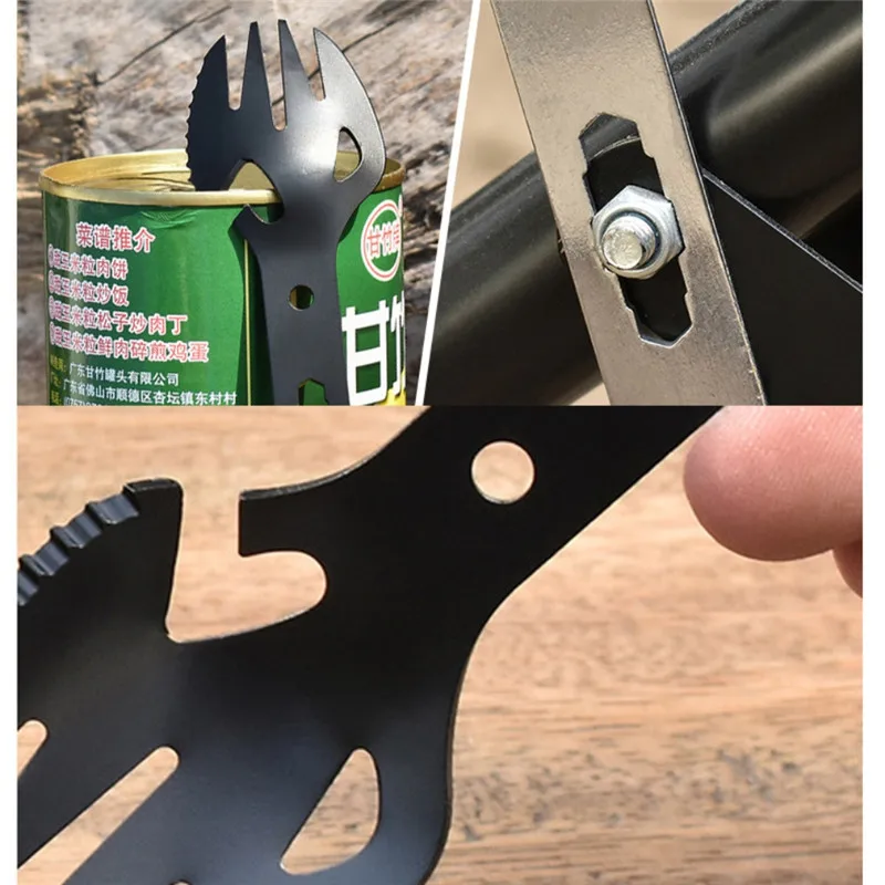 8 в 1 нержавеющая сталь Spork EDC инструмент открытый многофункциональный кемпинговая вилка ложка для пикника гаджет Ложка Вилка открывалка для бутылок