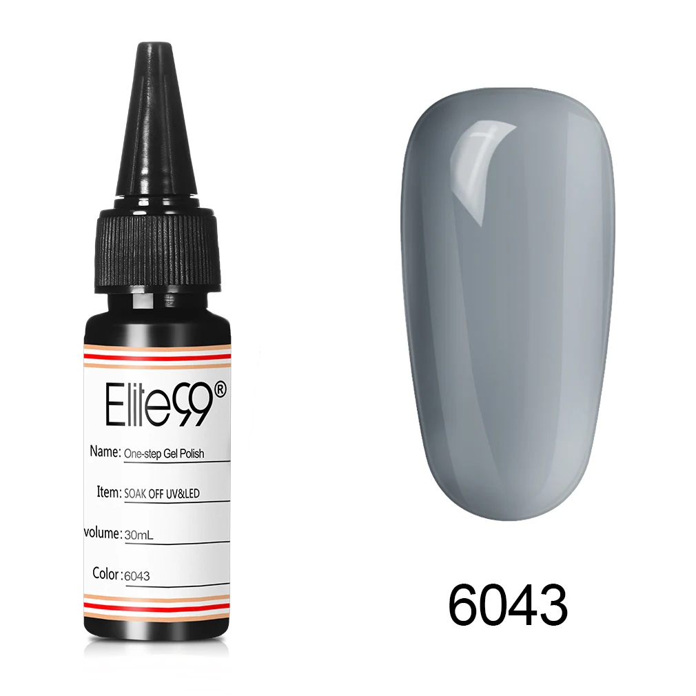 Elite99 30 мл один шаг гель лак замочить от Гель-лак для нейл-арта не нужно базовое верхнее покрытие Полупостоянный гибридный УФ-гель для ногтей - Цвет: 6043