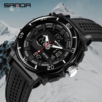 

SANDA Brand New Men Sport Watch 50M Waterproof Military Quartz Digital Wristwatch Mens Casual Watches 760 relogio masculino