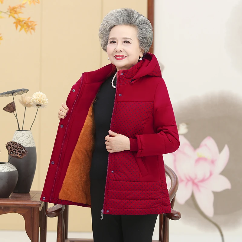 Пуховик для женщин среднего возраста хлопковая куртка на осень и зиму теплое