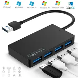 Adaptador HUB de 4 puertos USB 3,0, HUB DE DATOS, supervelocidad, para Notebook, PC