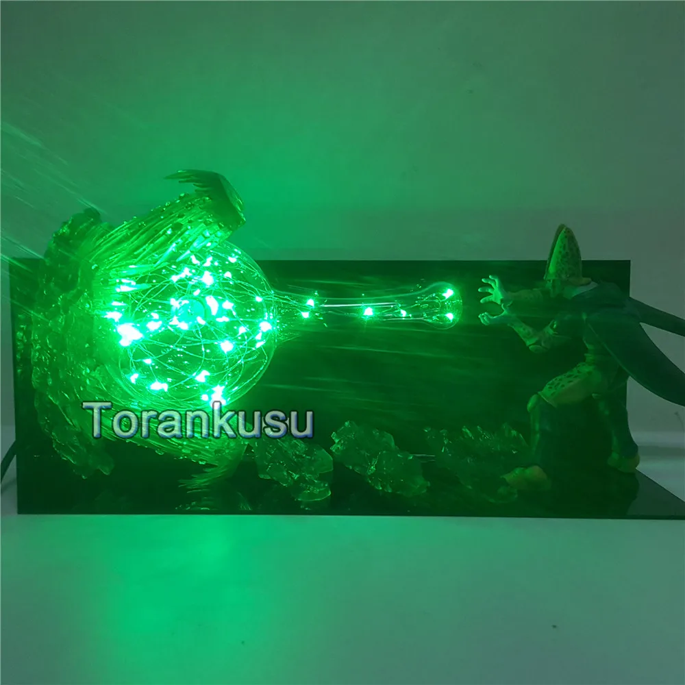 Dragon Ball Z Cell Аниме фигурки Супер Saiyan Kamehameha фигурка Ночник DIY набор DBZ Figma Коллекционная модель ПВХ игрушка
