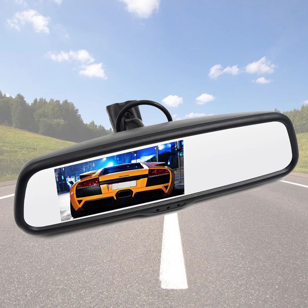 Carsanbo 4,3 дюймов TFT lcd цветное Автомобильное зеркало заднего вида монитор парковки помощь при парковке дисплей монитор для автомобиля камера заднего вида