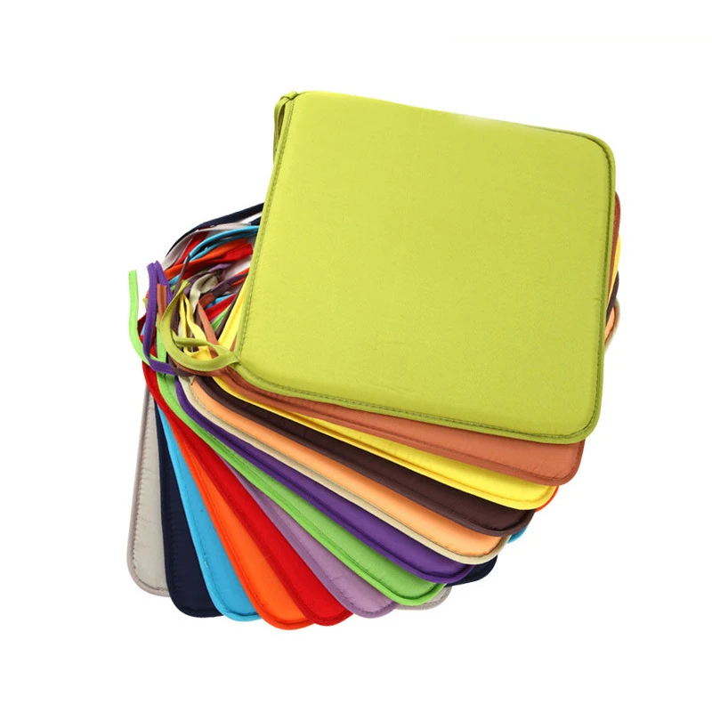 38x38cm Chair Cushion For Dining Chairs Square Kitchen Office Chair Seat Cushions Home Non-slip Sofa Car Chair Pads 21 Colors green cushions