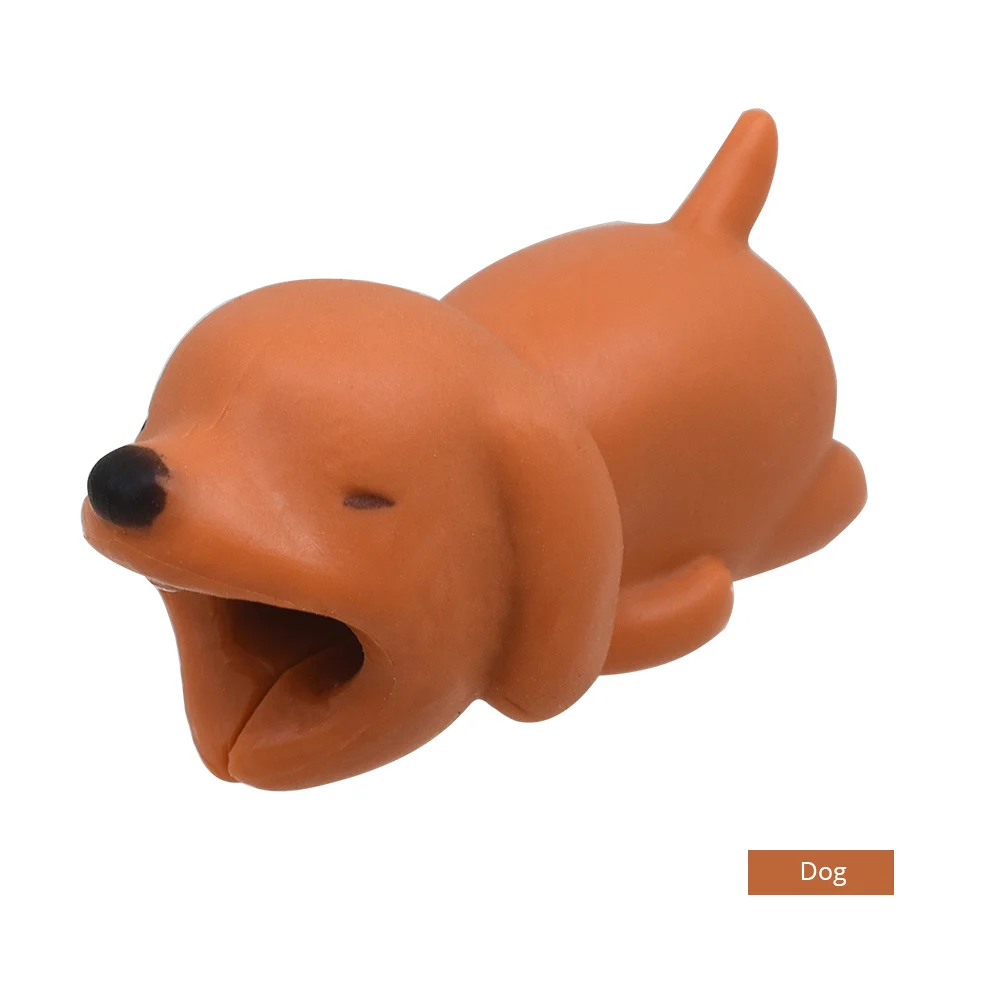 dog TISHRIC мультфильм USB кабель протектор зарядный кабель протектор телефонный кабель протектор животных провода держатель кабель для Iphone - Цвет: dog